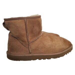 UGG Classic Mini Boot II Tan Brown US 10 Suede Leather Shearling Comfy Cozycore
